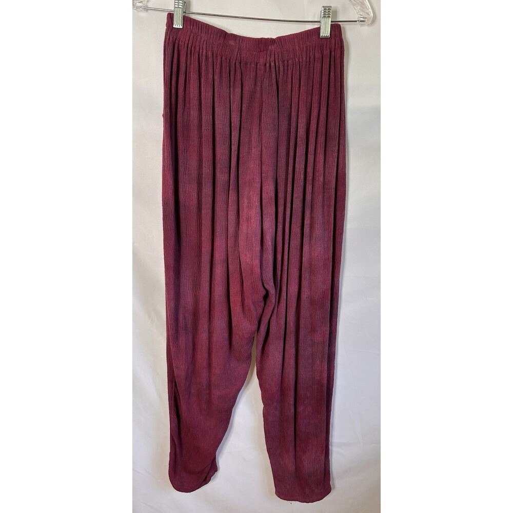 URU Tapered Pants Hand Dyed Plum Rare O/S Med  Made USA Festival Boho Hippie